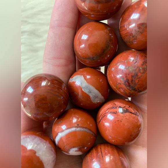 One Red Jasper Mini Sphere Pocket Crystal for Traveler Healing Crystals Decor - Picture 7 of 7